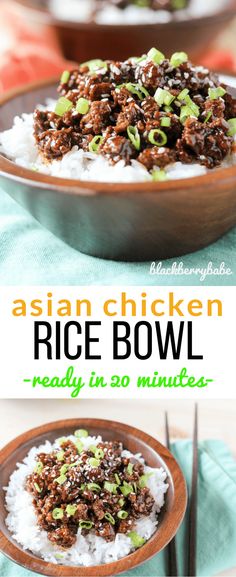 Chinese Ground Chicken, Japanese Rice Bowl Recipe, Shaved Chicken Recipes, Ground Chicken And Rice Recipes, Ground Chicken And Rice, Chicken Rice Bowl, Ground Chicken Recipes