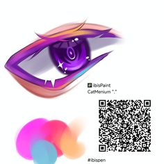 an image of a person's eye and qr code for the iris paint