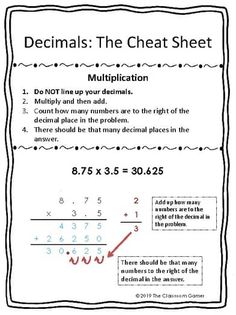 a worksheet with numbers and symbols on it