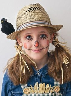 Nem Halloween Makeup, Scarecrow Costumes, Simple Halloween Makeup, Diy Scarecrow Costume, Maquillage Halloween Simple, Halloween Makeup For Kids, Makeup For Kids