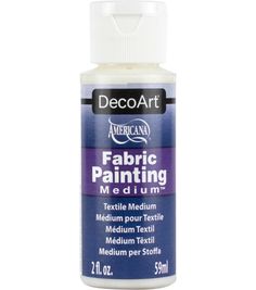 decoart fabric painting medium white, 2oz bottle - american art fabrics and upholstering