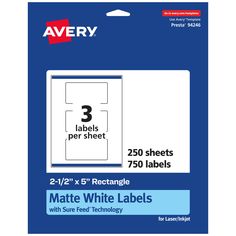 avery matte white labels with 3 per sheet