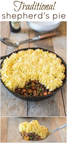 this traditional shepherd's pie is made with ground beef and cheese