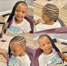 Lemonade braids for kids with beads, back to school braided hairstyles for kids Lemonade Braids Hairstyles With Beads, Lemonade Braids On Toddler Girl, Kiddie Lemonade Braids, Lemonade Braids For Kids Black, Lemonade Braids Kids Natural Hair, Toddler Lemonade Braids With Beads, Side Braids For Kids, Kids Lemonade Braids With Beads, Lemonade Braids Hairstyles Kids