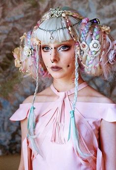 Fantasy Hair, Festival Looks, Crazy Hair, Fantasy Fashion, Hair Art, Visual Kei