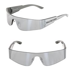 Balenciaga Silver Sunglasses, Sleek Shield Sunglasses With Mirrored Rectangular Lenses, Sleek Rectangular Shield Sunglasses With Mirrored Lenses, Poison Snakes, Balenciaga Glasses, Chrome Jewelry, Futuristic Glasses, Futuristic Accessories, Chrome Sunglasses