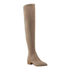 PRICES MAY VARY. Make a statement in the Yaki dress boots. This boot features a mid block heel, over the knee silhouette and a stylish pointy toe. These boots are anything but boring! Marc Fisher LTD is casual luxe footwear in coveted silhouettes and rich materials to wear on repeat. Pointed Toe Zip Closure Imported 1.57" Heel Height Suede Flat Knee High Boots, Luxury Knee-high Wedge Boots For Fall, Luxury Medium Width Knee-high Boots, Taupe Over Knee Boots, Luxury Wide Calf Tall Knee-high Boots, Womans Knee High Riding Boots, Cream Knee High Boots Black Dress, Luxury Wide Calf Mid-calf Boots With Square Toe, Luxury Knee-high Boots For Formal Fall Occasions