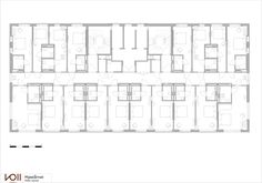 the floor plan for an office building with multiple floors and several rooms, all in different sections