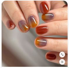 Builder Gel Short Nails Design, March Manicure, Trendy Oval Nails, Oval Nails Ideas, Easy Nails Design, Oval Nail Designs, Maquillage On Fleek, Golden Nails, Hippie Nails