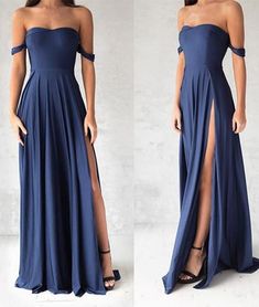 Sukienki Maksi, Elegant Evening Dresses Long, Cheap Evening Gowns, Simple Evening Dress, Navy Blue Prom Dresses, Prom Dresses Simple, Fancy Clothes, Prom Inspo, Prom Dresses Elegant