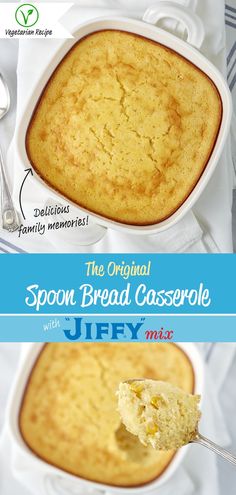 Spoon Bread Casserole, made with “JIFFY” Corn Muffin Mix, is as much of an American holiday tradition as "grandma's secret recipes"... and it just might be one of them.

What's your favorite way to incorporate "JIFFY" Mix into your holiday menu? Let us know with the hashtag #HowDoYouJIFFY! Spoonbread Jiffy, Kentucky Spoon Bread Jiffy, Spoon Cornbread Jiffy, Spoonbread Cornbread Jiffy, Spoon Bread Cornbread, Jiffy Spoon Bread Casserole, Jiffy Mix Corn Casserole Recipe, Sweet Corn Spoon Bread Jiffy, Corn Muffin Mix Ideas