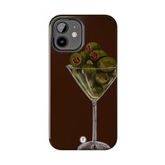 Chocolate Olive Martini Painting Phone Case - Etsy Martini Painting, Olive Martini, Olive Design, Painting Phone Case, 2024 Wishlist, Martini, Phone Case, Phone Cases, Electronic Accessories