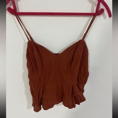 Never Worn Before. Smoke-Free Household. No Rips Or Stains. Wrinkled From Being Packed In My Closet For So Long. Brown Cami Top For Spring, Summer Brown Cami Top, Summer Brown V-neck Top, Brown V-neck Summer Top, Brown Summer Tops For Day Out, Brown Tops For Summer Day Out, Trendy Brown Top For The Beach, Trendy Brown Tops For Beach, Trendy Brown Tops For The Beach