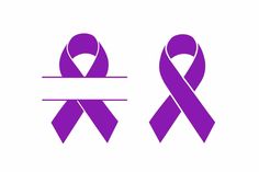 two purple ribbons are shown in the shape of an x and y on a white background