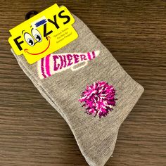 For The Cheerleader In Your Life! Brand New Foozy Branded Socks. Branded Socks, Cheer Socks, Scarf Cardigan, Picnic Style, Floral Trousers, Black Honey, Puff Girl, Envelope Wallet, Studded Belt