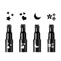 PRICES MAY VARY. 💟 【Dual-ended Design】 Two-in-one waterproof, matte black liner featuring a liquid felt-tip brush on one end and a shape stamp on the other end. 💟 【1/2 Liquid Eyeliner】 The micro-fine tip provides fluid, smooth and precise application. It's super easy to do a nice, sharp wing with the pointed end. 💟 【1/2 Cute Stamp】 Four stamps to add a fun flair to your eye makeup: They are heart, star, moon and flower shapes. The stamp is not messy and very accurate. 💟 【safe shopping】 Hypoa Felt Eyeliner, Stamp Eyeliner, Eye Stencil, Eyeliner Set, Makeup Pen, Winged Eyeliner Stamp, Perfect Cat Eye, Eyeshadow Pencil, Eyeliner Tattoo