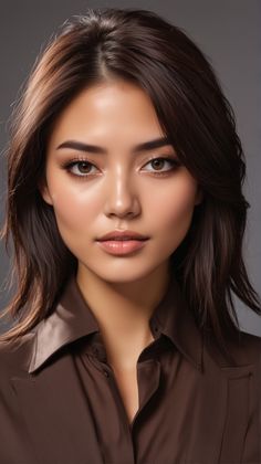 For asian women looking to enhance their natural hair color, rich chocolate layers offer a graceful and sophisticated option. This style brings out the richness of dark eyes and matches well with various clothing styles, from professional suits to casual chic. The layered cut also adds volume and movement to the hair, making it appear fuller and more vibrant. Dark Lowlights, Brown Hair Tones, Global Hair Color, Chocolate Brown Hair Color Ideas, Dark Fall Hair Colors, Asian Skin Tone, Skin Tone Hair Color, Dark Fall Hair, Hair Color Asian