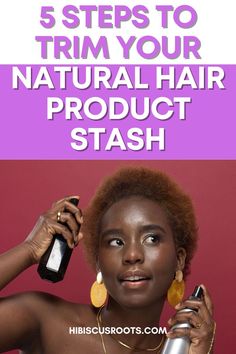 5 effective steps to reduce your natural hair product stash. How to reduce the number of products you have to save money, reduce waste, and get the most out of a minimal natural hair routine! Afro Hair Inspiration, Cute Short Natural Hairstyles, Hairstyles 4c, 4c Natural Hair Care, Knot Hairstyles, Deep Conditioner For Natural Hair, Bantu Knot Hairstyles, Bantu Knot, Diy Hair Mask For Dry Hair