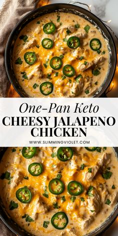 one pan keto cheesy jalapeno chicken in a skillet