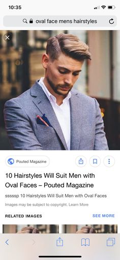 Face Images, Oval Faces, Mens Suits, Hair Styles