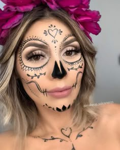 Catarina Makeup Simple, Easy Dia De Los Muertos Makeup Ideas Half Face, Group Costumes Aesthetic, Half Face Catrina Makeup, Catrina Face Makeup, Catrina Makeup Half Face, Easy Dia De Los Muertos Makeup Ideas, Costumes For Women 2022