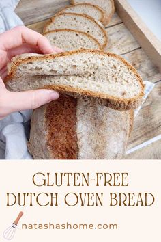 A slice of gluten-free bread. Gluten Free Dutch Oven Bread, Dutch Oven Artisan Bread, Bread In A Dutch Oven, Sourdough Discard Recipe, Gf Bread Recipe, Discard Recipe, Oven Bread