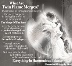 an angel hugging a woman with the caption what are twin flame merges?