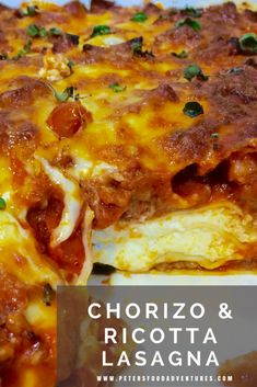 a cheesy and ricotta lasagna casserole on a plate