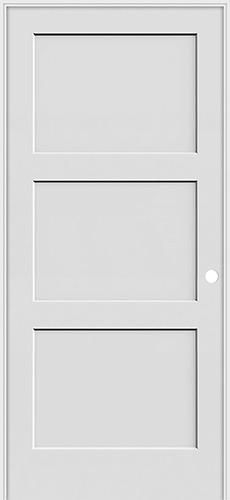 a white door with three panels on the side