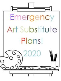 a sign that says emergency art substitue plans on the side of a easel