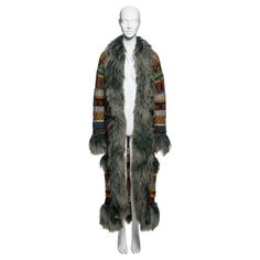 Raccoon Fur Coat, Fringe Coats, Versace Blue, Opera Coat, Geometric Motifs, Tulle Fabric, Formal Style, Paul Gaultier