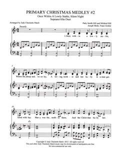 sheet music with the words primary christmas medley 2