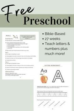 the free printable bible preschool worksheet for kids to practice numbers and letters