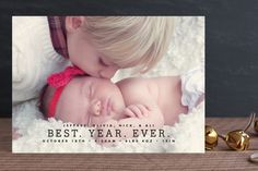 Best. Year. Ever.  Love this card for a baby's first Christmas!!  Find a link to more New Baby Holiday card options in the post. Baby Holiday Card, Frugal Luxuries, Baby Christmas Card, Modern Holiday Photo Cards, Best Year Ever, Parents Christmas, Your Day, Custom Envelopes, Seasons Change