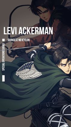 the cover to levi ackerman's novel shingeki no kyoyan