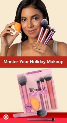 Real Techniques Brushes Set, Essential Makeup Brushes, Real Techniques Brushes, Holiday Makeup Looks, Holiday 2022, Makeup Brush Kit, Real Techniques, Holiday Makeup, 2024 Christmas