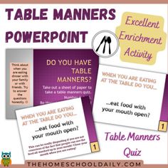 the homeschoolay mom's guide to table manners for powerpoint