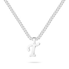 PRICES MAY VARY. CLASSIC INITIAL PENDANT NECKLACE: 20"+2.5" Cuban chain with silver initial pendant necklace, classic women mens initial necklace, perfect length and size to fit any occasions. Silver mens chain necklace makes it different from others, a unique women mens accessories add to jewelry collection. Give you a new fashion style different from other jewelry. MENS CHAIN NECKLACE: Made of high quality material, this silver mens chain initial necklace is with high polish surface and smooth Initial Necklace For Men, Unique Mens Necklace, Mens Silver Chain Necklace, Mens Chain, Silver Chain For Men, Gold Letter Necklace, Unique Women, Jewelry Mens, Mens Silver Necklace