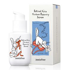 a bottle of innisfree retinoing lotion next to a box