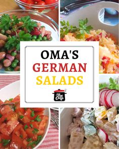 Oma's Traditional German Salad Recipes ~ Salat Rezepte Salads Cucumber, German Salad, German Main Dishes, Cucumber Salads, Potato Salads, German Foods, German Potato, German Potatoes