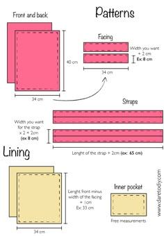 the diagram shows how to make an easy sewing project for beginners and quilters