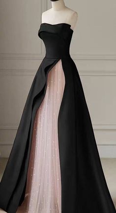 Formal Prom Dresses Long, Floor Length Prom Dresses, Prom Dress Inspiration, Pretty Prom Dresses, فستان سهرة, Fairytale Dress, Glam Dresses, Formal Dresses Prom, Black And Pink