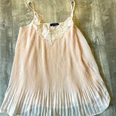 Baby Doll, Tank Top, Spaghetti Straps, Blush Color, Size Large New With Tags Cute Lace Trim Cami Camisole, Cute Camisole With Lace Trim, Cute Lace Trim Camisole, Cute Beach Camisole With Spaghetti Straps, Cute Spaghetti Strap Camisole For Beach, Pink Lace Trim Tank Top With Spaghetti Straps, Pink Camisole For Spring Brunch, Pink Camisole For Brunch In Spring, Pink Lace Trim Spaghetti Strap Tank Top