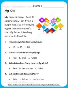 a worksheet with the words my kite and other things to write on it