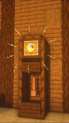 Minecraft Grandfather Clock Design, Rooms For Minecraft House, Room Decor Ideas Minecraft, Minecraft Baby Room, Minecraft Interior House Ideas, Minecraft Building Decorations, House Decorations Minecraft