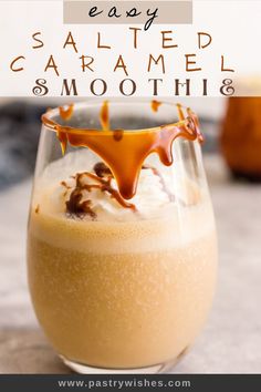 salted caramel smoothie in a glass with caramel dripping on the sides Homemade Salted Caramel, Salted Carmel, Salted Caramel Sauce, Shake Recipes, Banana Smoothie, Caramel Sauce, Smoothie Recipes Healthy