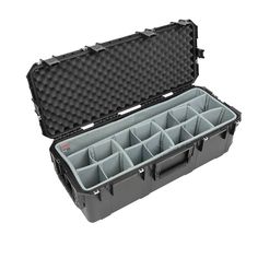 a large black case filled with lots of compartments