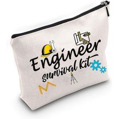 "Engineer Engineering Gift Engineering Student Gift Graduation Gift Future Engineer Makeup Bag Retired Retirement Gift Engineer survival kit Cosmetic" Color: Beige. Kindergarten Survival Kit, Engineering Graduation, Engineer Graduation, Future Engineer, Emt Gift, Kindergarten Teacher Gifts, Principal Gifts, Medical Technician, Kindergarten Gifts