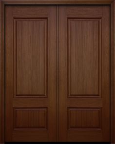 two wooden doors with sidelights on the front and side panels, both in dark wood