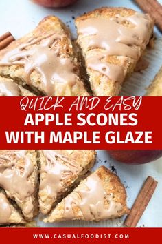 quick and easy apple scones with maple glaze are the perfect dessert for fall